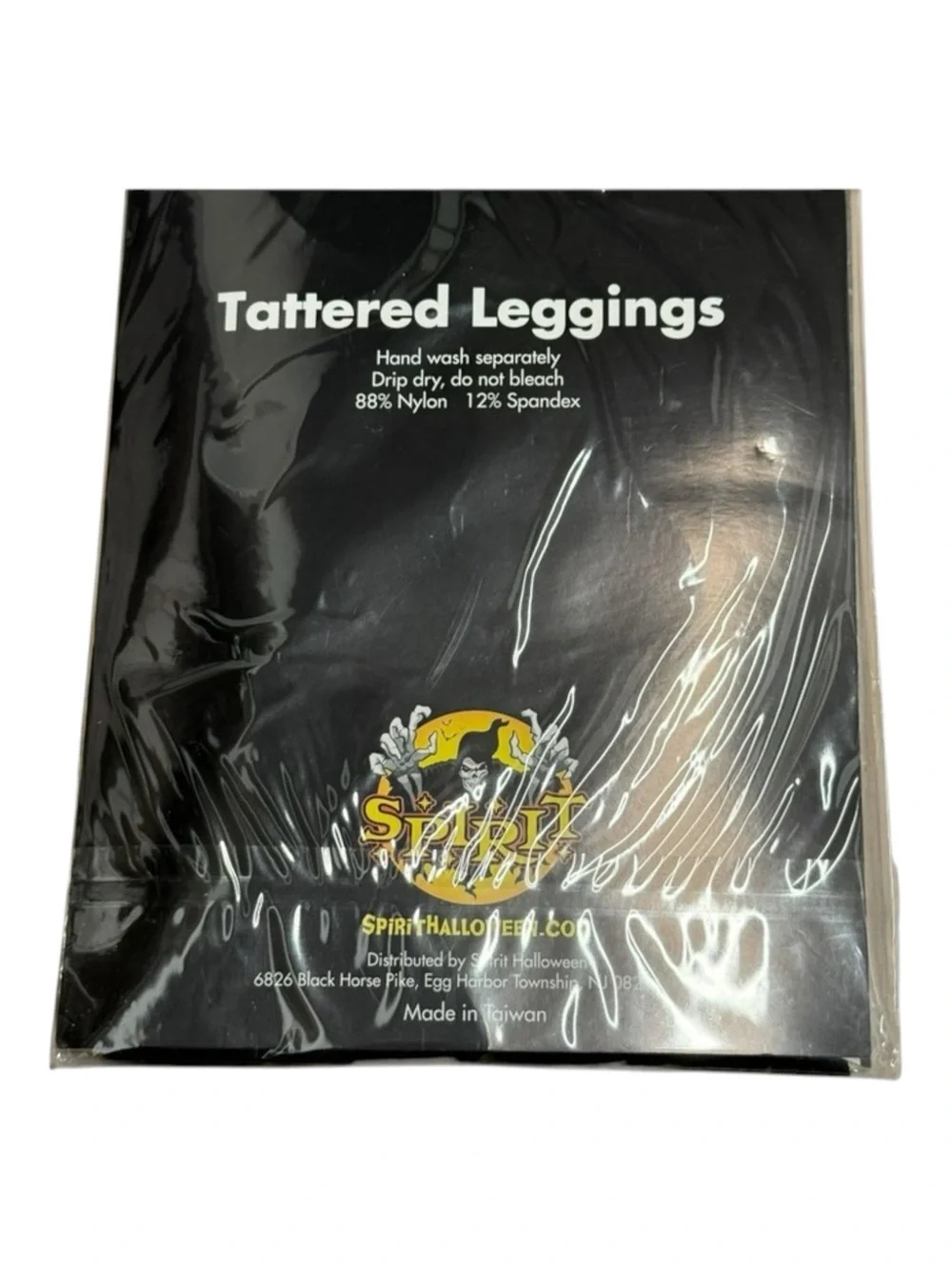 new Spirit Halloween 𖤍 Tattered Spandex Leggings 𖤍 Black 𖤍 One Size Fits Most